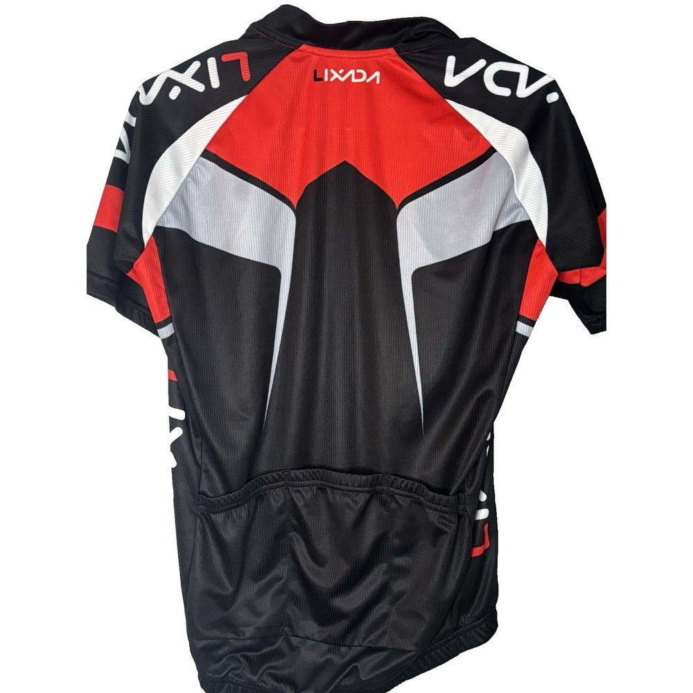 Lixada Mens Pro Functional Cycling Jersey Red Black White Size EU S Small Zip Up - Picture 4 of 12